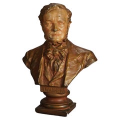 Antiguo busto-retrato de escayola R. Wagner C1903