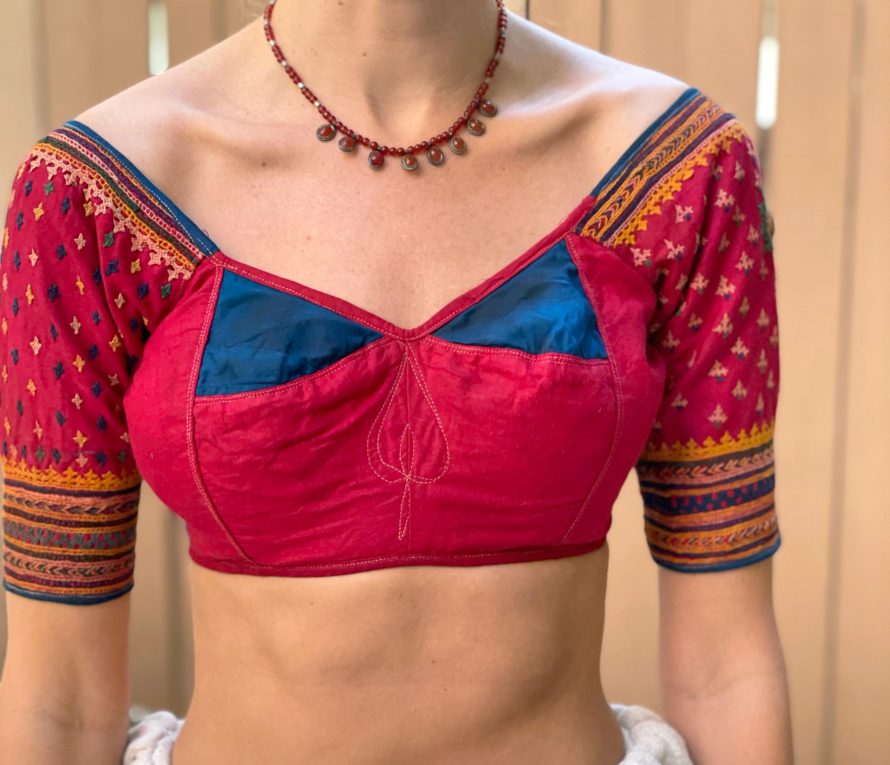 Women's Antique Rabari Embroidered Choli Tops For Sale