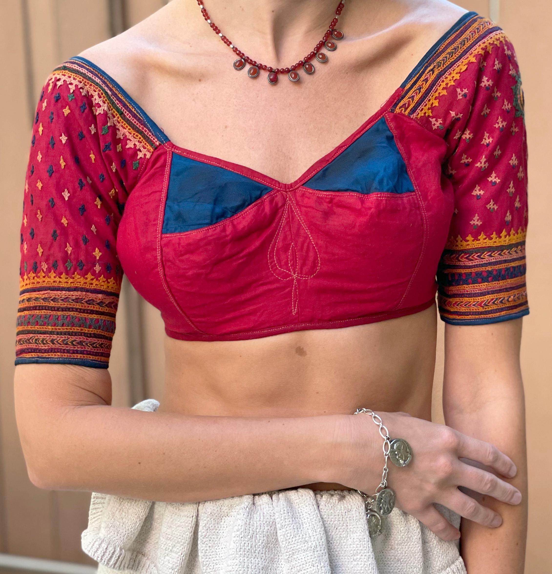 Antique Rabari Embroidered Choli Tops For Sale 1