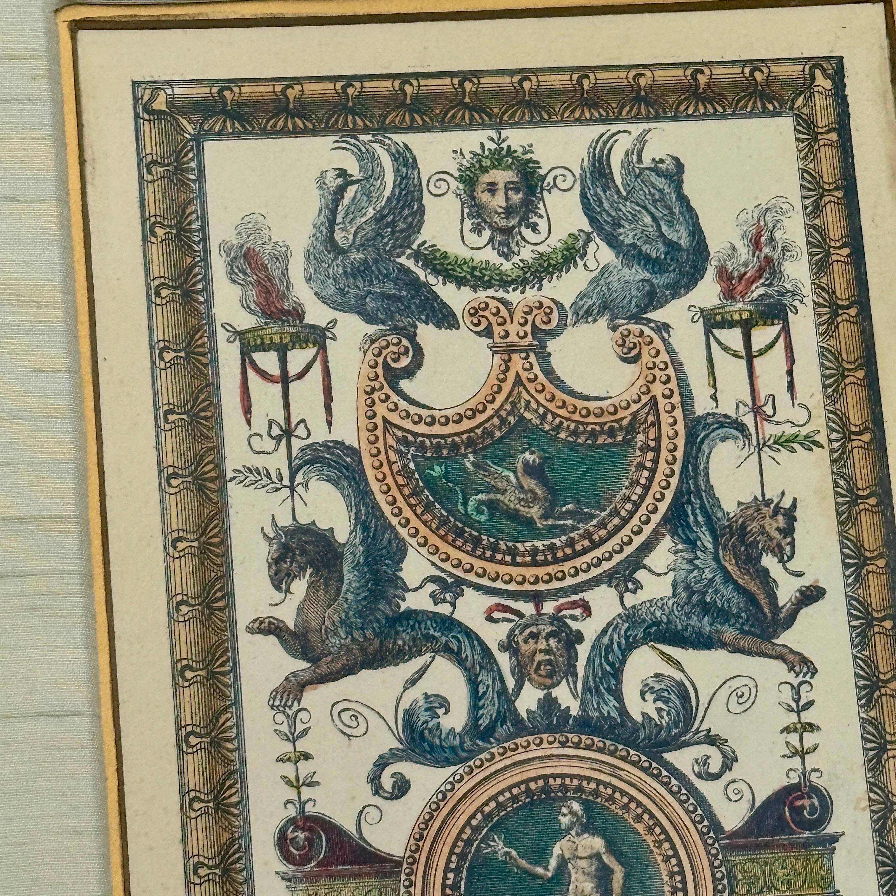 Antique Raffaello Hand Colored Lithograph Etching in Gilt Frame For Sale 2