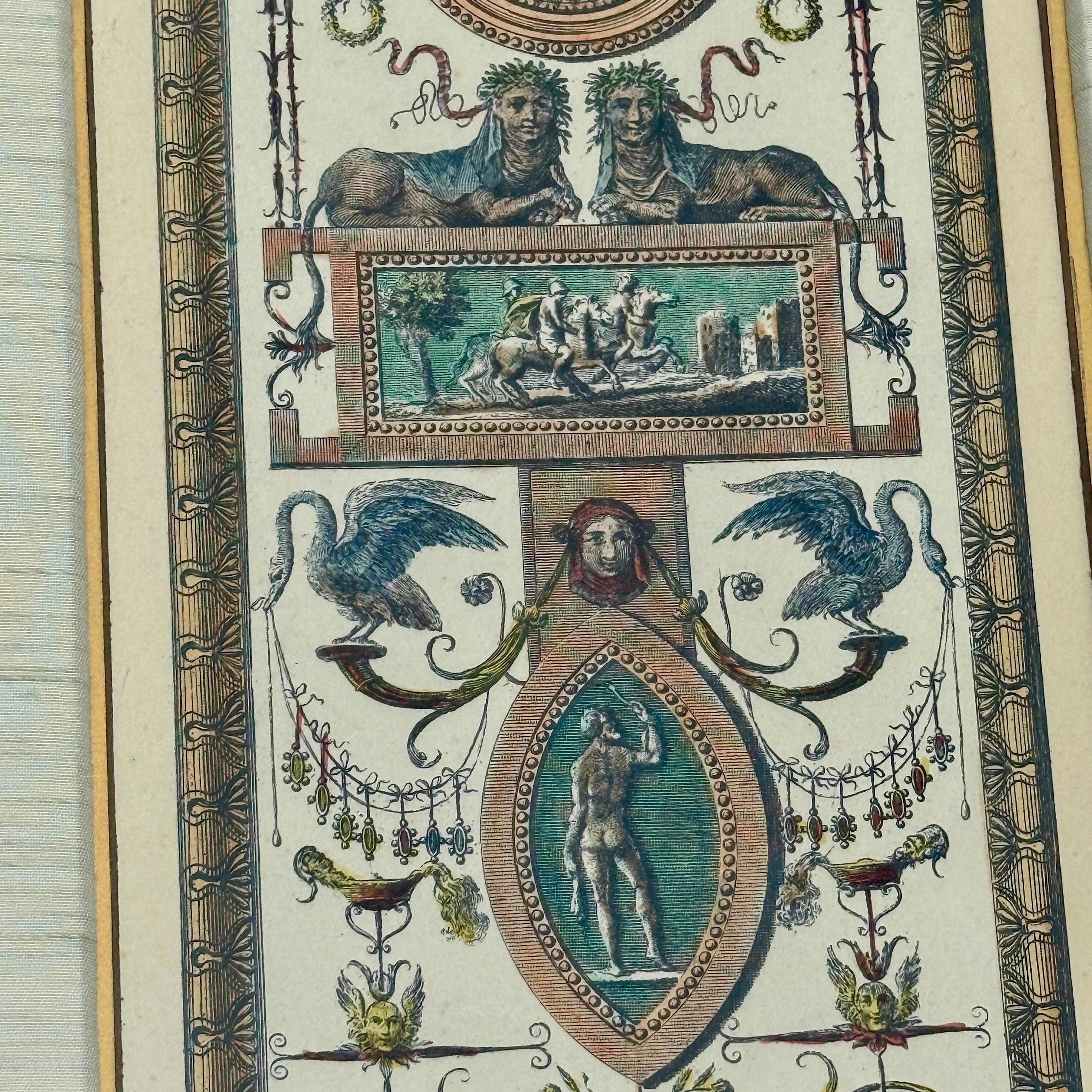 Antique Raffaello Hand Colored Lithograph Etching in Gilt Frame For Sale 6