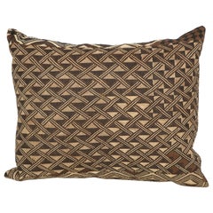 Used Raffia Kuba Cloth Pillow