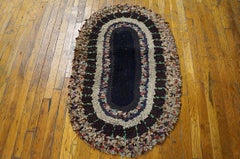 Late 19th Century American Shaker Oval Rag Rug ( 2'8" x 3'6" - 82 x 106 cm )