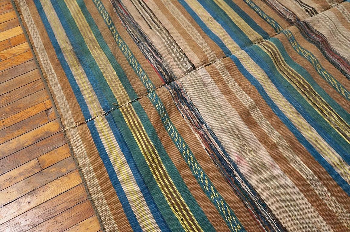Alfombra Shaker Rag Rug Americana de finales del siglo XIX ( 8'6