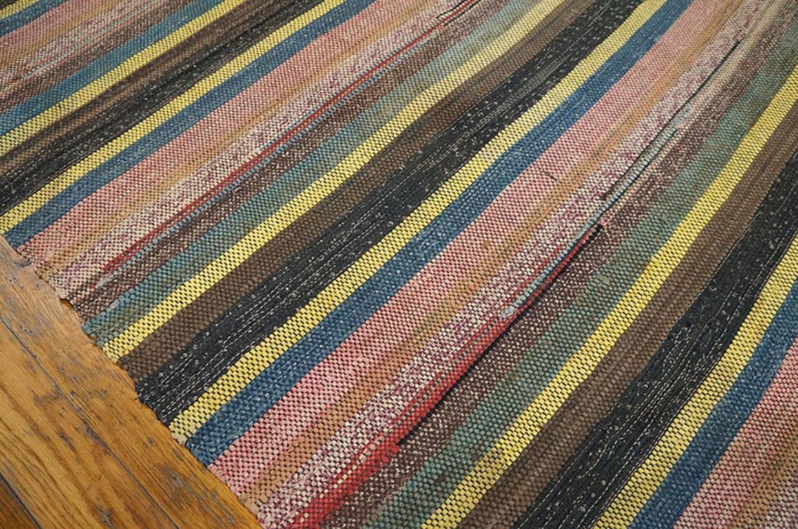 Hand-Woven Antique Rag Rug For Sale