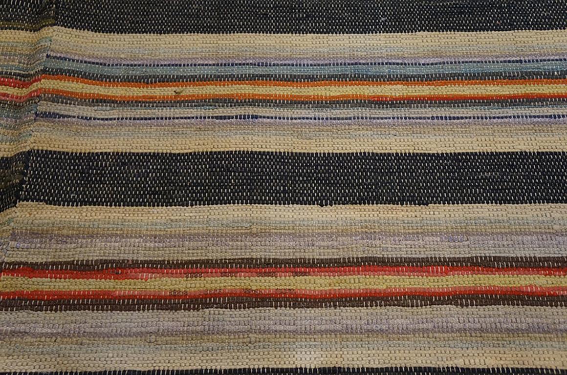 Woven Antique Rag Rug For Sale
