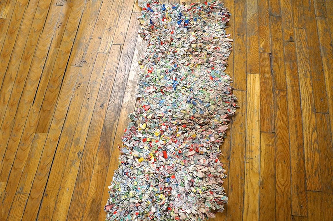Antique rag rug, size: 1'5