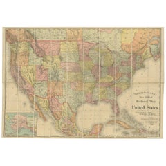 Carte ancienne des chemins de fer des États-Unis par Rand, McNally & Co, 1900