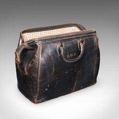 Antique Railway Director's Gladstone Bag, English Leather Portmanteau, GWR, 1920