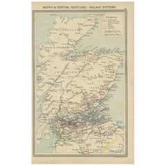 Antique Railway Map of Scotland, 1907
