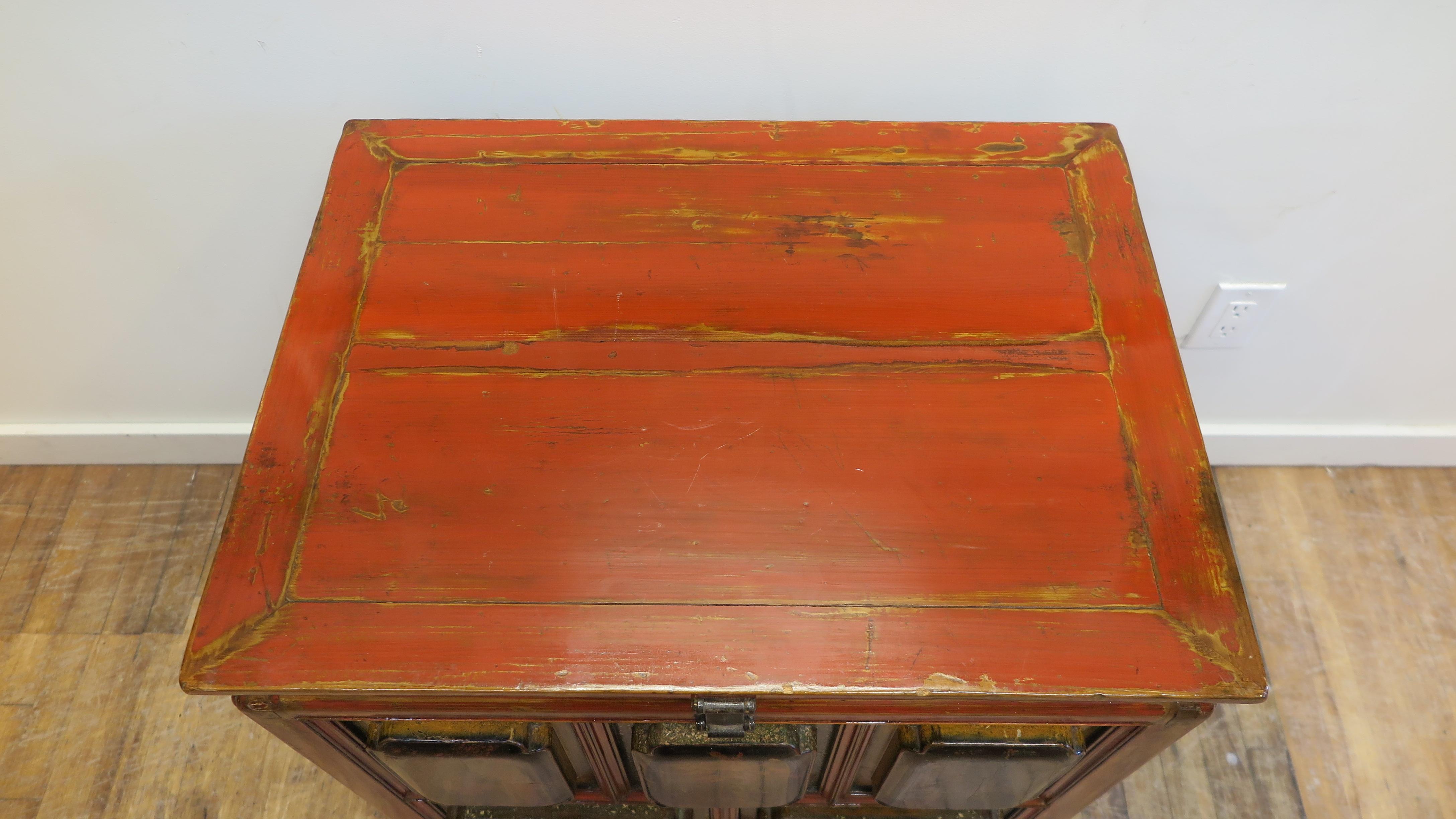 Qing Antique Raised Panel Chest with Drawers For Sale