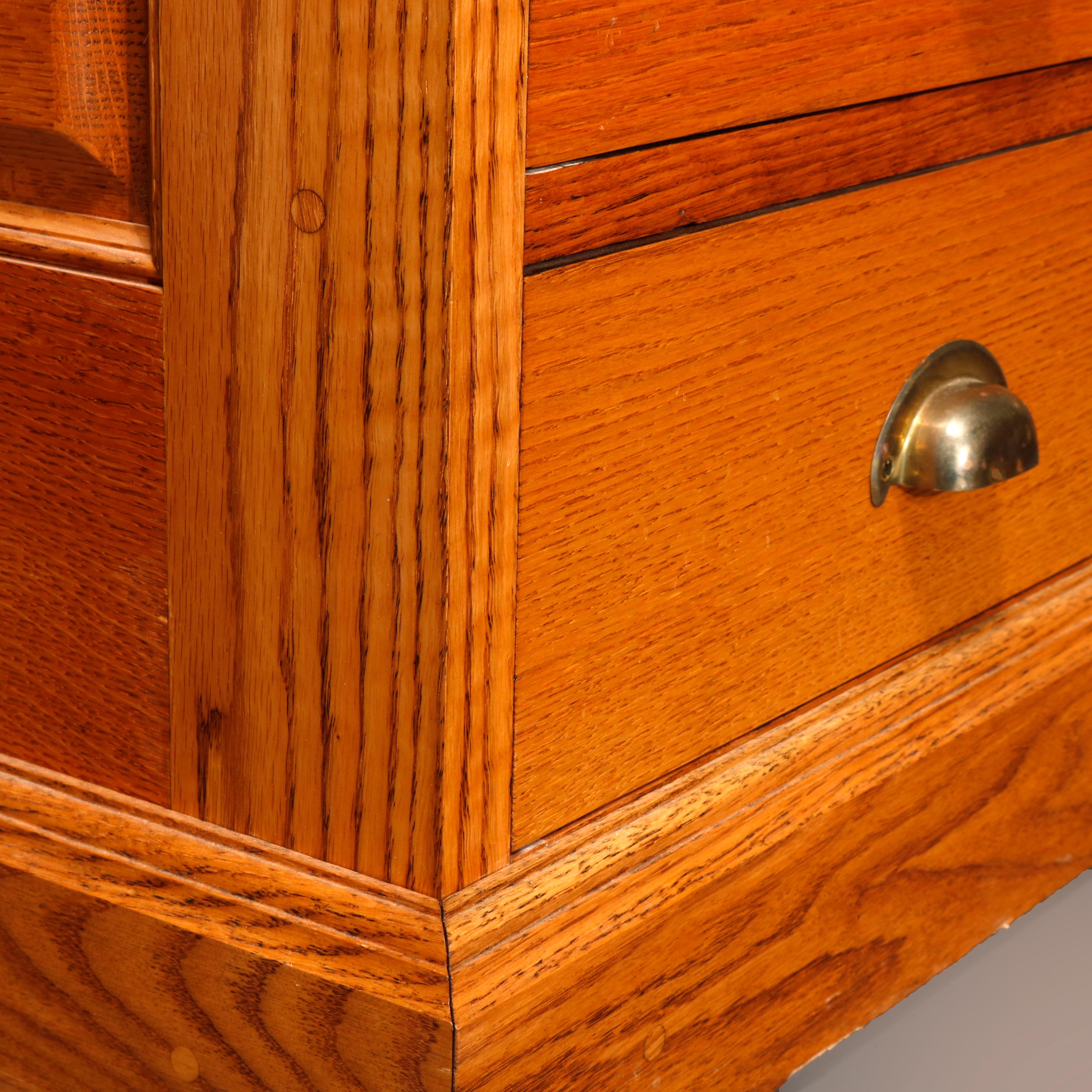 Antique Raised Panel Oak 40-Drawer File Cabinet, 20th Century 8