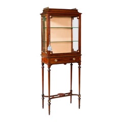 Antique Raised Pier Cabinet, English, Mahogany, Display Case, Edwardian, C.1910