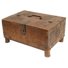 Antique Rajasthani Footed Chest Box India 1900's