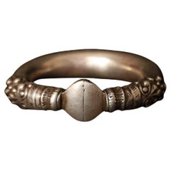 Antique Rajasthani Tribal Silver Bangle – 19th Century