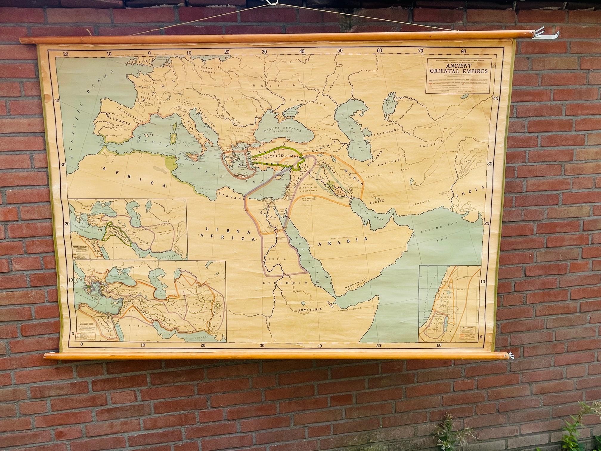 Antique Rand McNally & Company Schoolmap. Ancient Oriental Empires. Historical For Sale 2