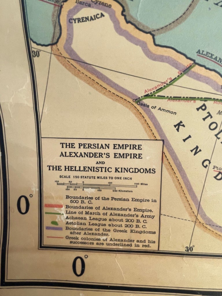 Antique Rand McNally and Company Schoolmap. Ancient Oriental Empires