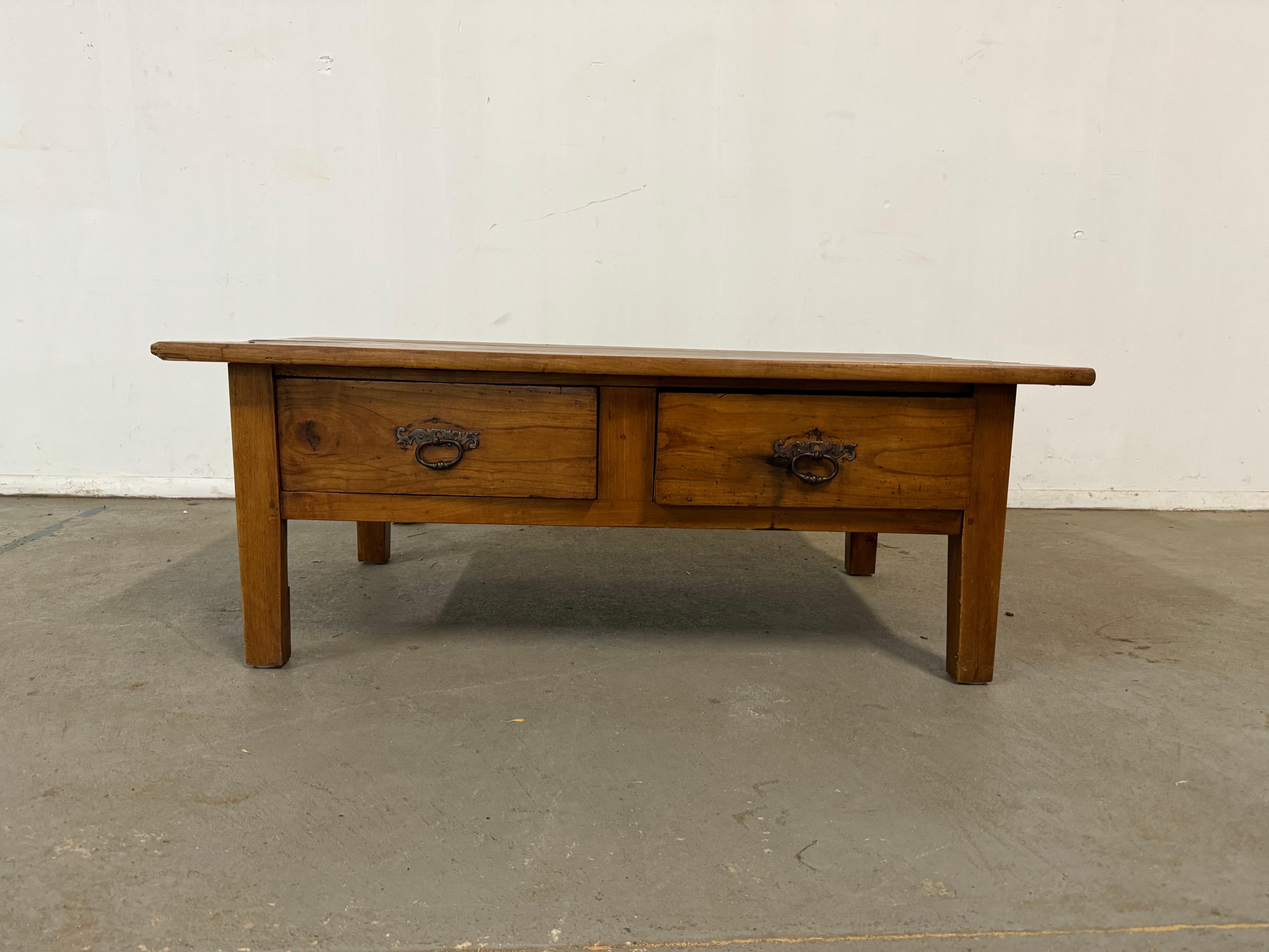 Antique Random Board Rustic Farm Coffee Table, Circa 1900's 5