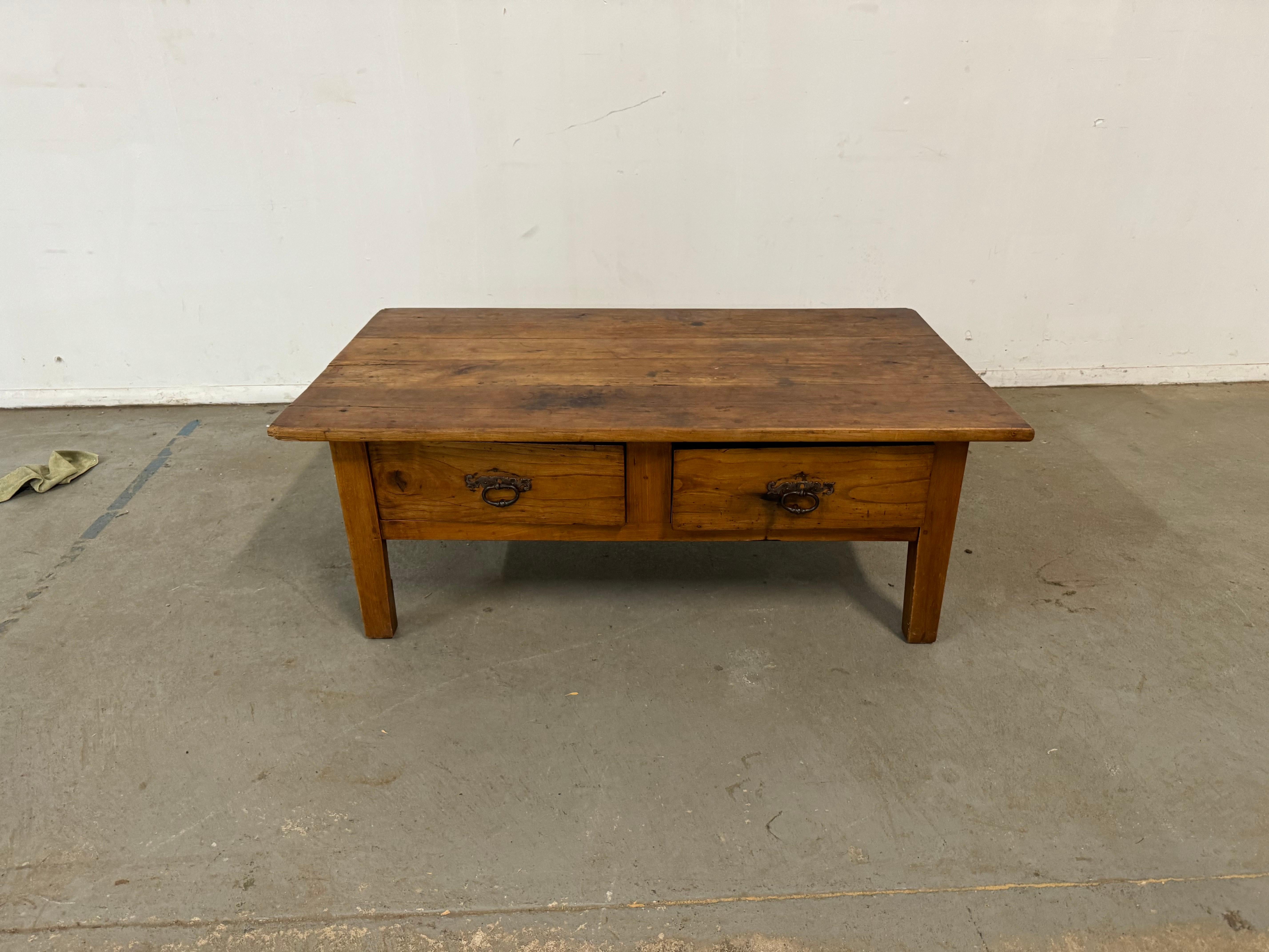 Antique Random Board Rustic Farm Coffee Table, Circa 1900's 6