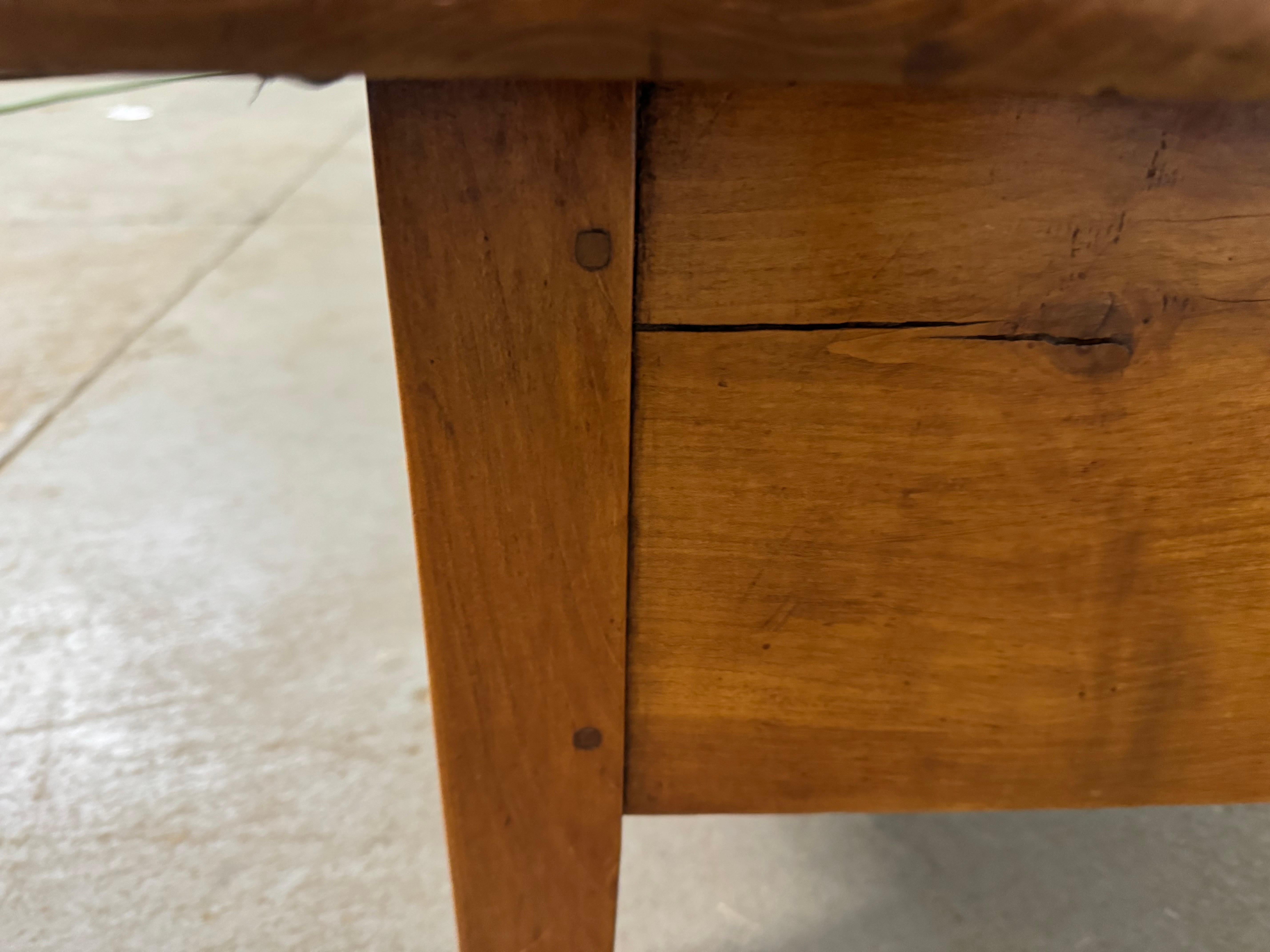 American Antique Random Board Rustic Farm Coffee Table, Circa 1900's