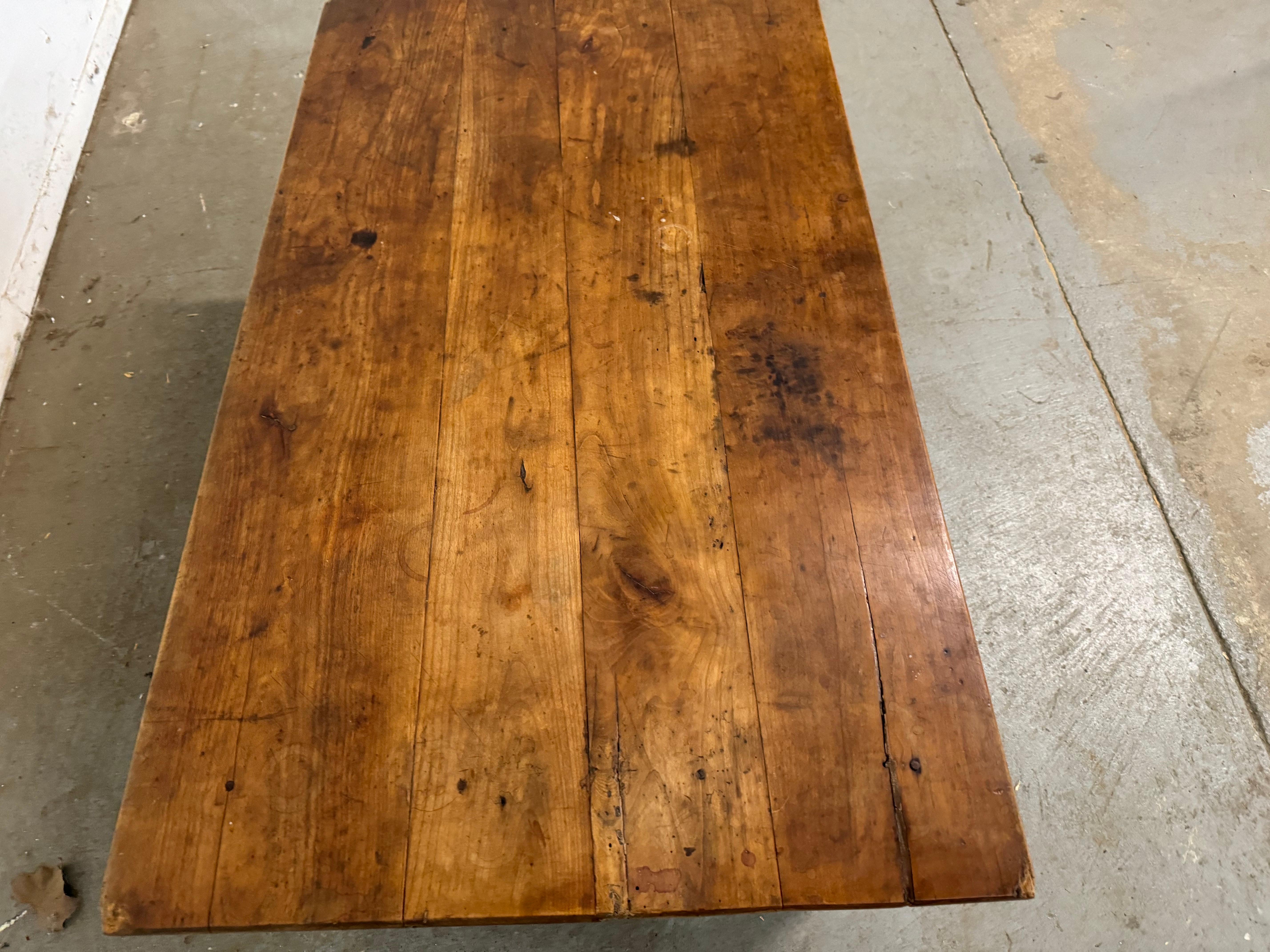 Mid-20th Century Antique Random Board Rustic Farm Coffee Table, Circa 1900's