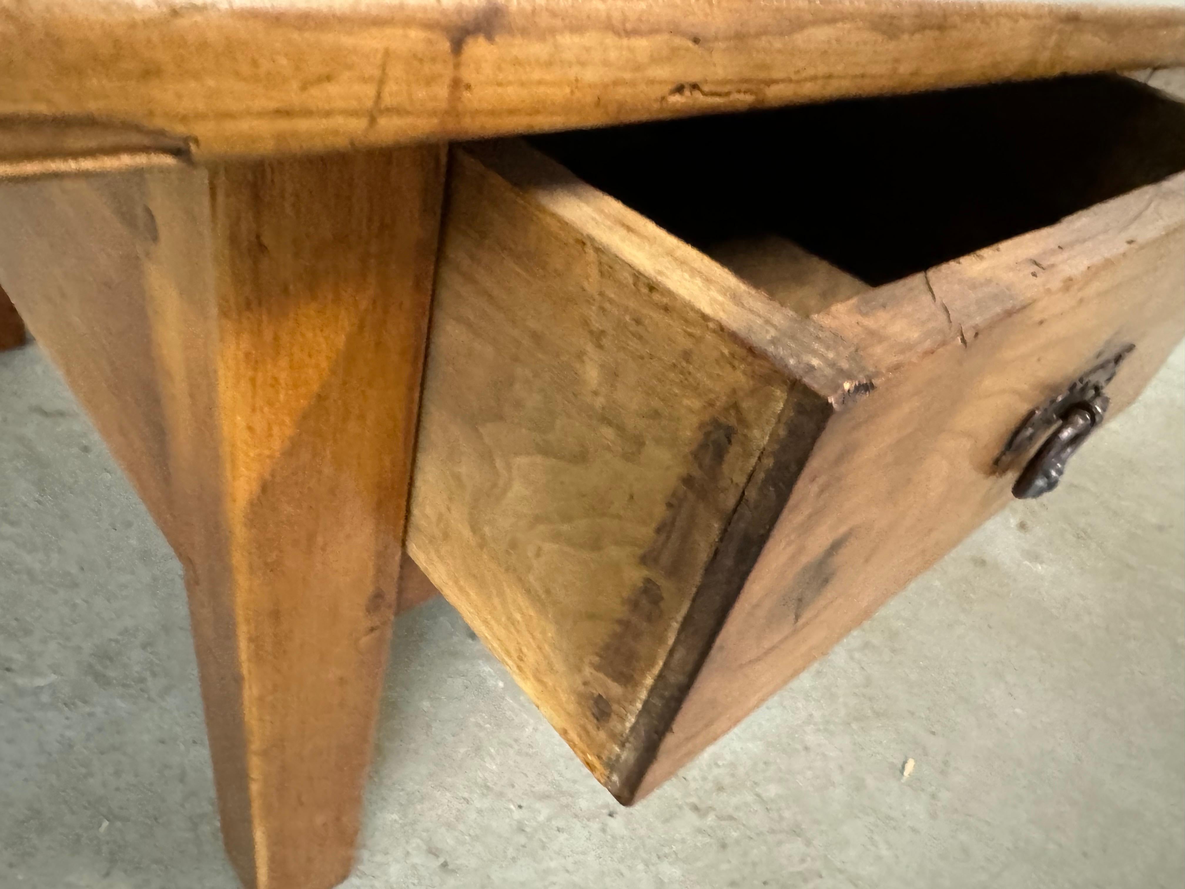 Walnut Antique Random Board Rustic Farm Coffee Table, Circa 1900's