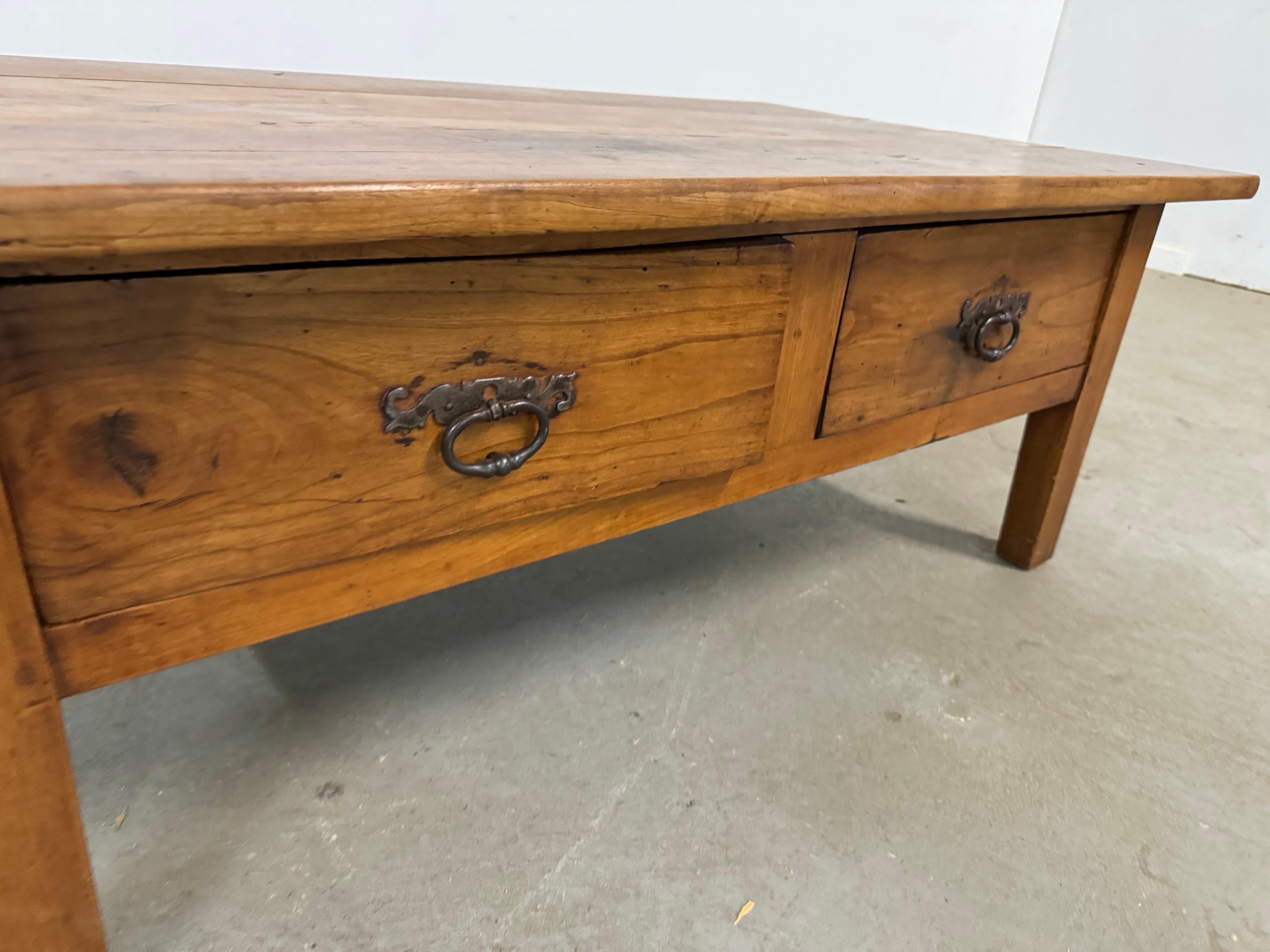 Antique Random Board Rustic Farm Coffee Table, Circa 1900's 1