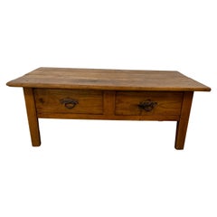 Antique Random Board Rustic Farm Coffee Table, Circa 1900's