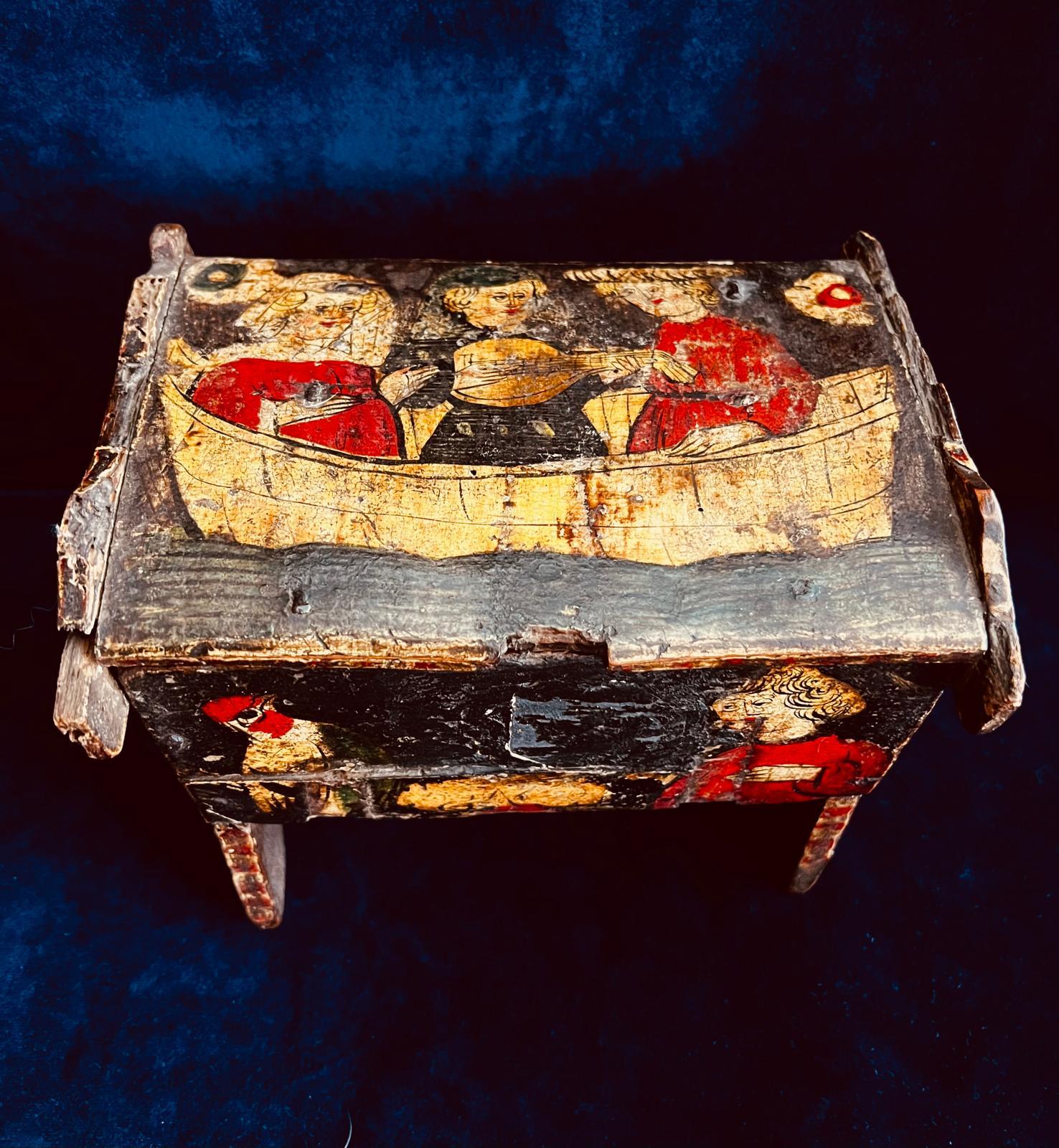 Bois Ancien rare coffret vénitien du XVe siècle Ancienne collection du Dr. Albert Figdor en vente