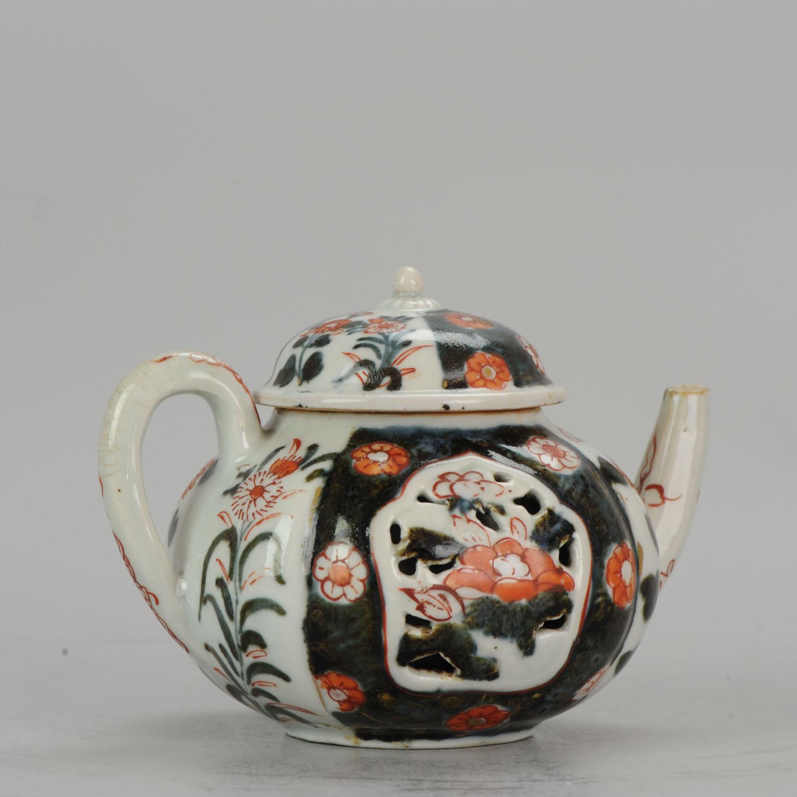 

A very nice example of a small early Japanese Arita porcelain teapot. Great decoration. Pictured in 