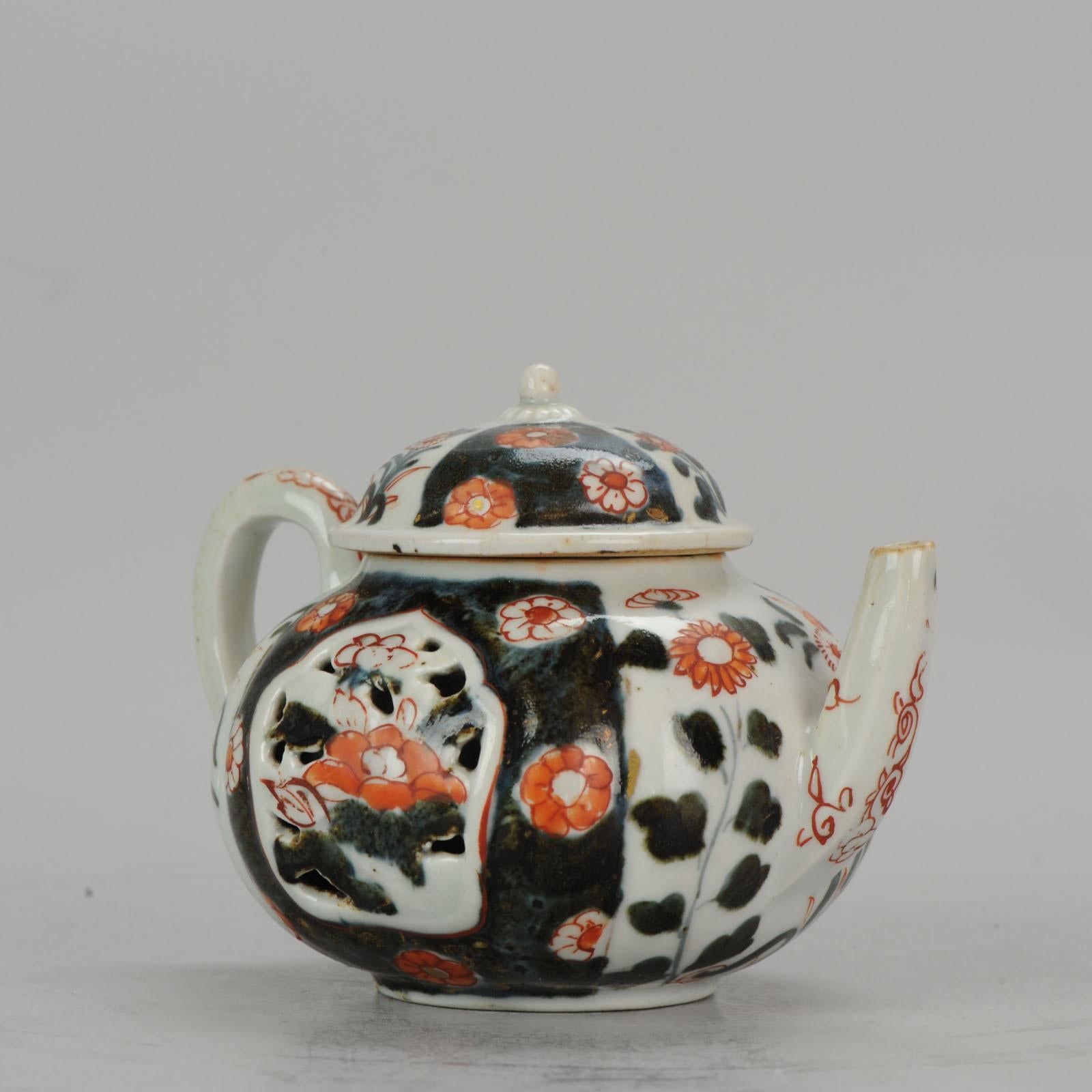 17th Century Antique Rare 1670-1690 Japanese Imari Porcelain Teapot Arita Edo Japan