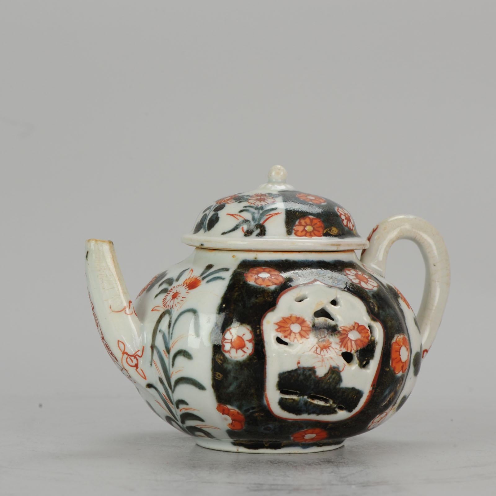 Antique Rare 1670-1690 Japanese Imari Porcelain Teapot Arita Edo Japan 2