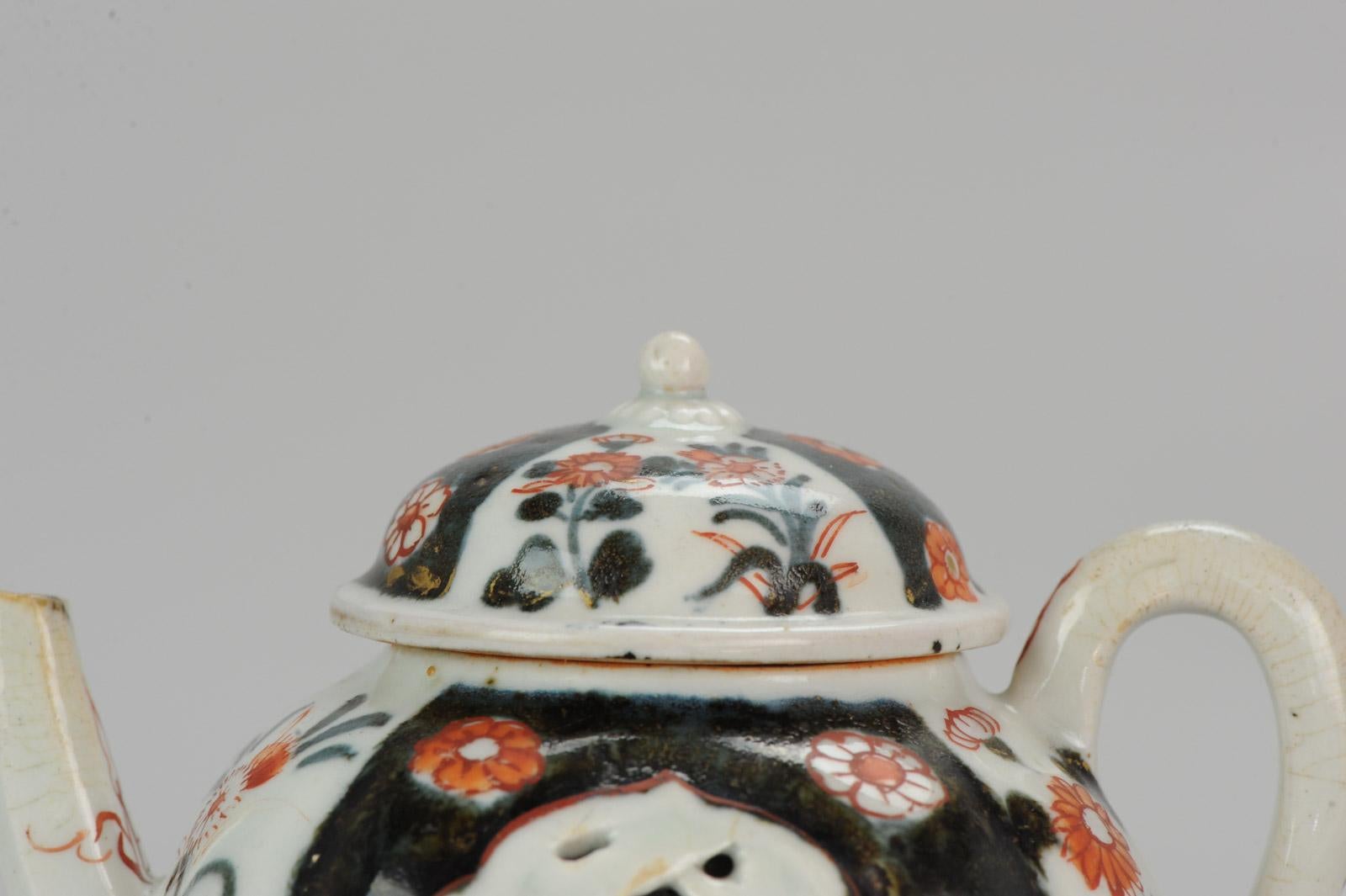 Antique Rare 1670-1690 Japanese Imari Porcelain Teapot Arita Edo Japan 3