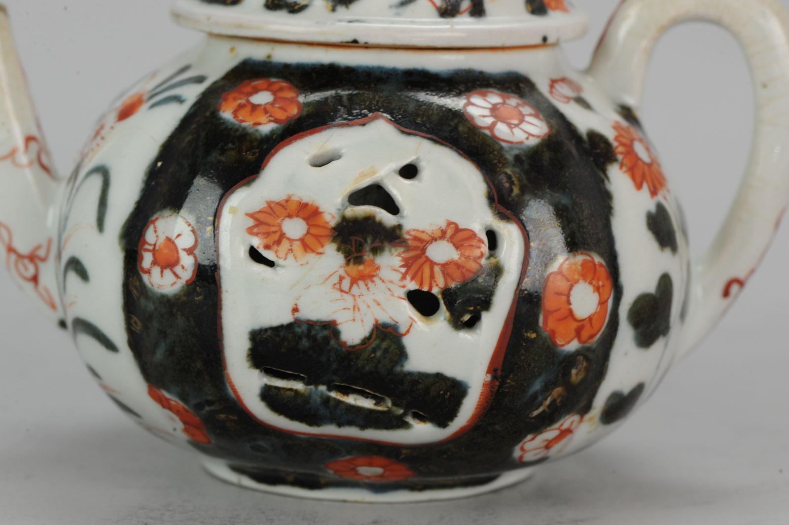 Antique Rare 1670-1690 Japanese Imari Porcelain Teapot Arita Edo Japan 4