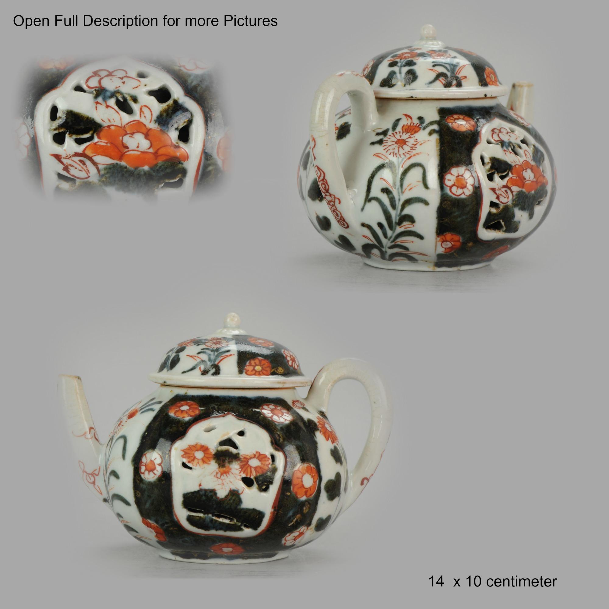 Antique Rare 1670-1690 Japanese Imari Porcelain Teapot Arita Edo Japan 5