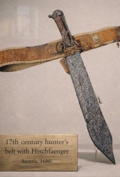 Antique Rare 17th Century Austrian Hirschfänger- Hunter’s Knife and Hunting Belt