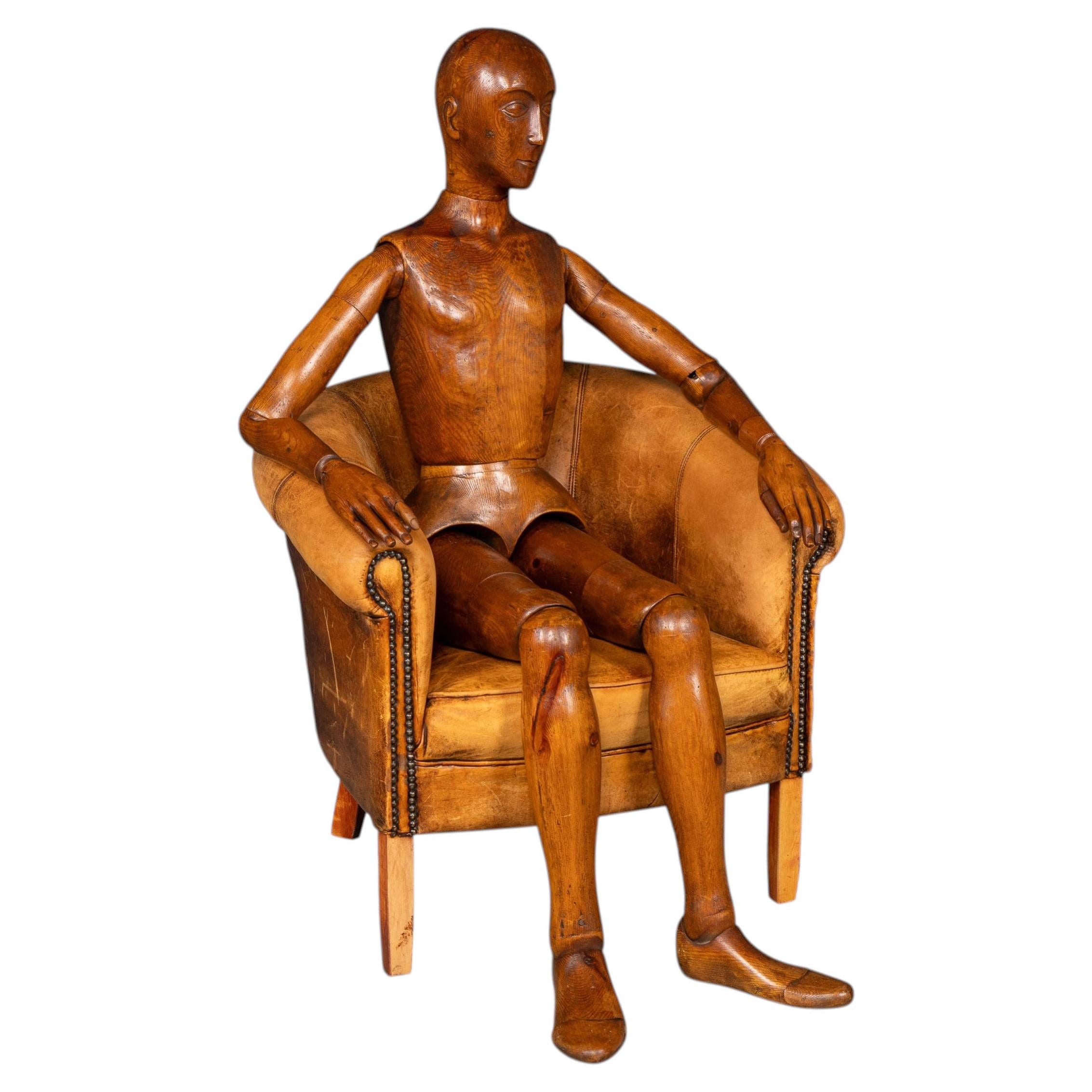 Antique Rare 19th Century French Life Size Wooden Artist's Lay Figure c.1860