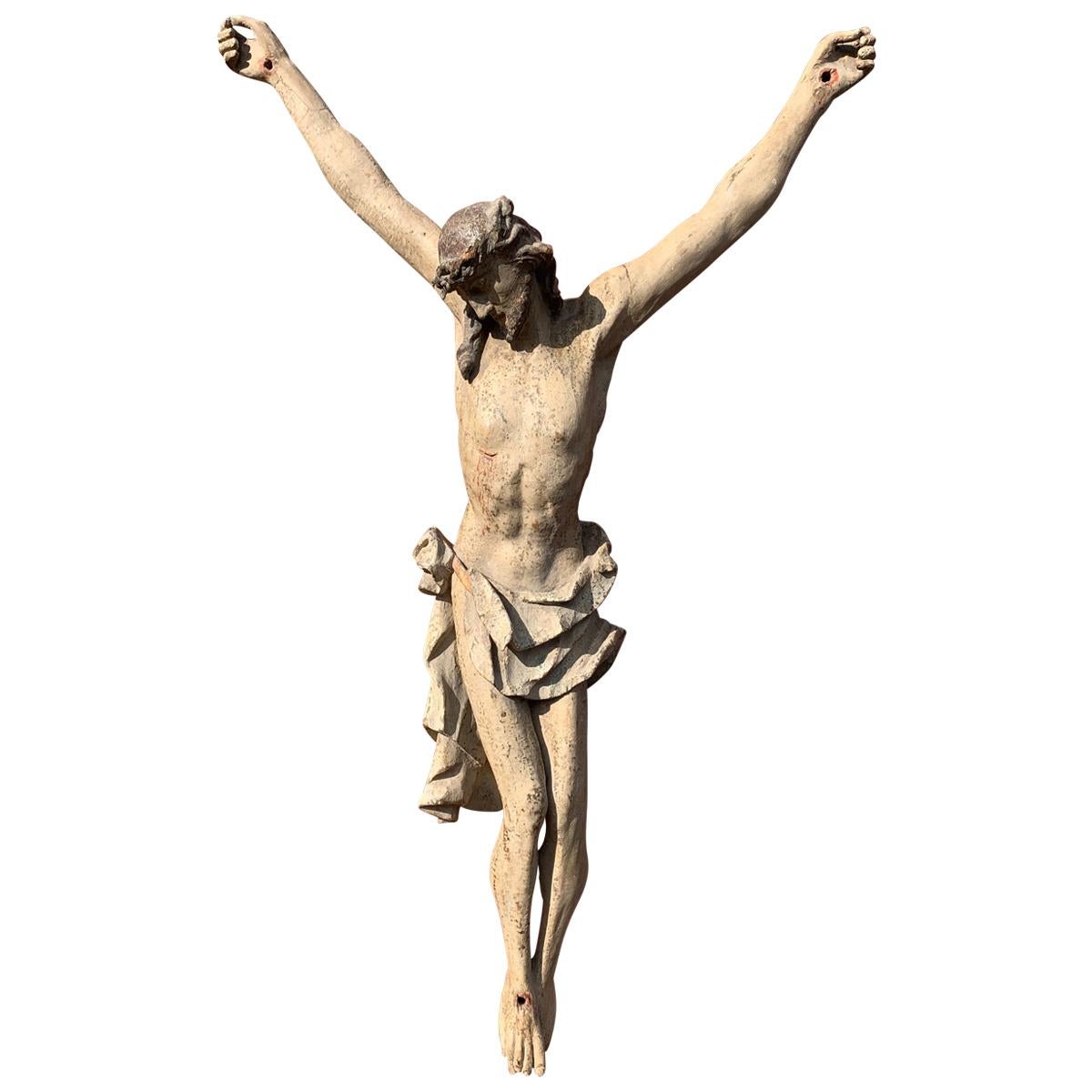 Extra Large Crucifix with Hand Carved Oak Corpus of Christ for Church