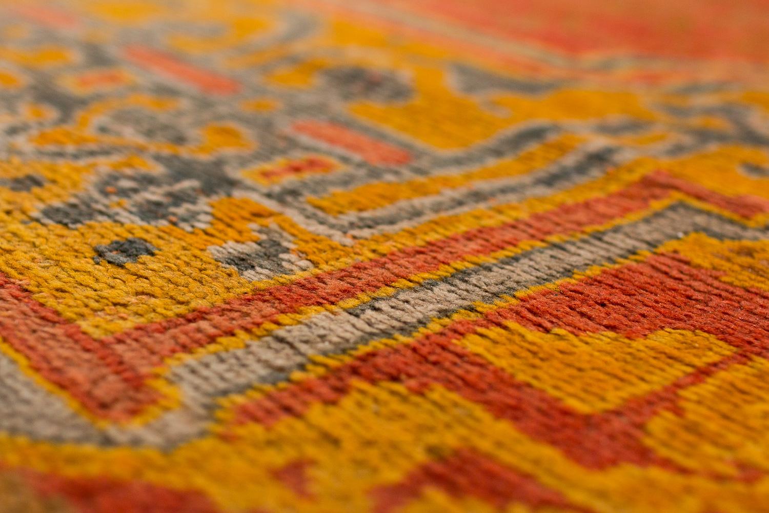 Antique Rare 19th Century Smokey Cinnamon Turkish Oushak Area Rug For Sale 6