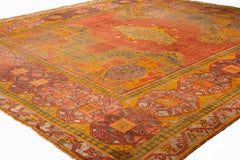 Antique Rare 19th Century Smokey Cinnamon Turkish Oushak Area Rug