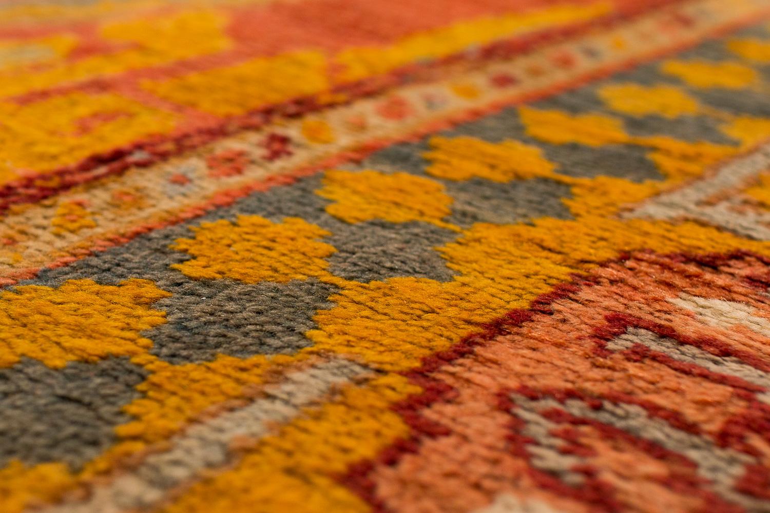 Antique Rare 19th Century Smokey Cinnamon Turkish Oushak Area Rug For Sale 3