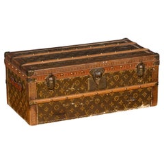 Antique Rare 20thC Louis Vuitton "Malle Fleurs" Trunk In Monogram Canvas, France