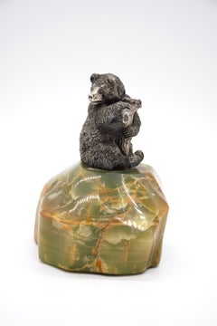 Antique rare amusing Russian silver model of a bear, St Petersburg, circa 1890