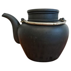 Antique Rare Black Yixing Teapot, Qing Dynasty, Yinkow, China 1910s