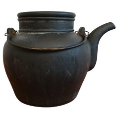 Antique Rare Black Yixing Teapot, Qing Dynasty, Yinkow, China 1910s