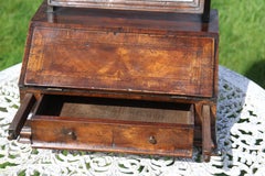 Antique rare early 18th century style figured walnut table mirror English C 1860