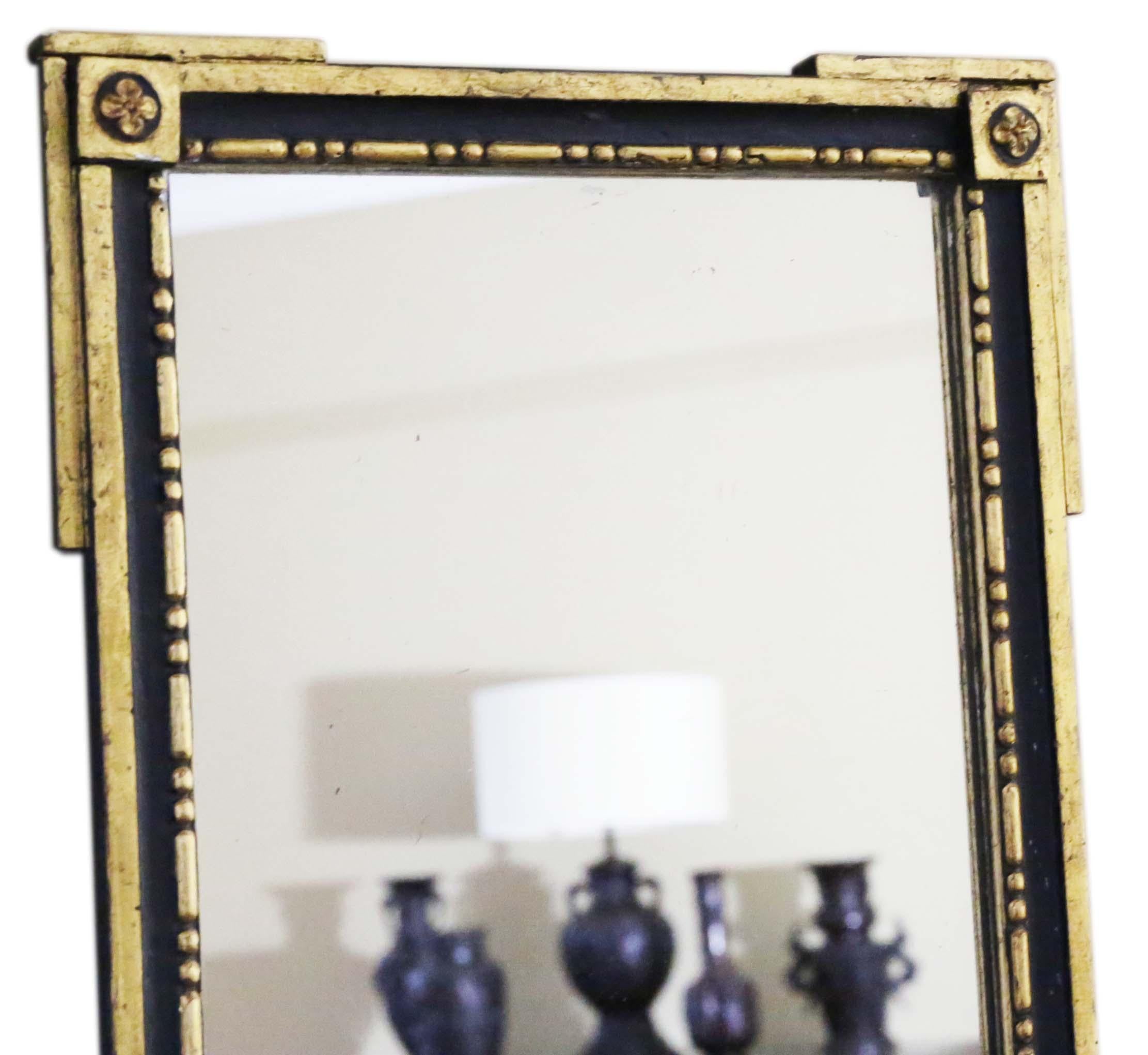 Antique rare fine quality early 19th Century Georgian gilt overmantle or wall mirror.

The mirror has it's original back. Some refinishing and touching up to the frame, but this has been done sympathetically.

No loose joints or woodworm.

The