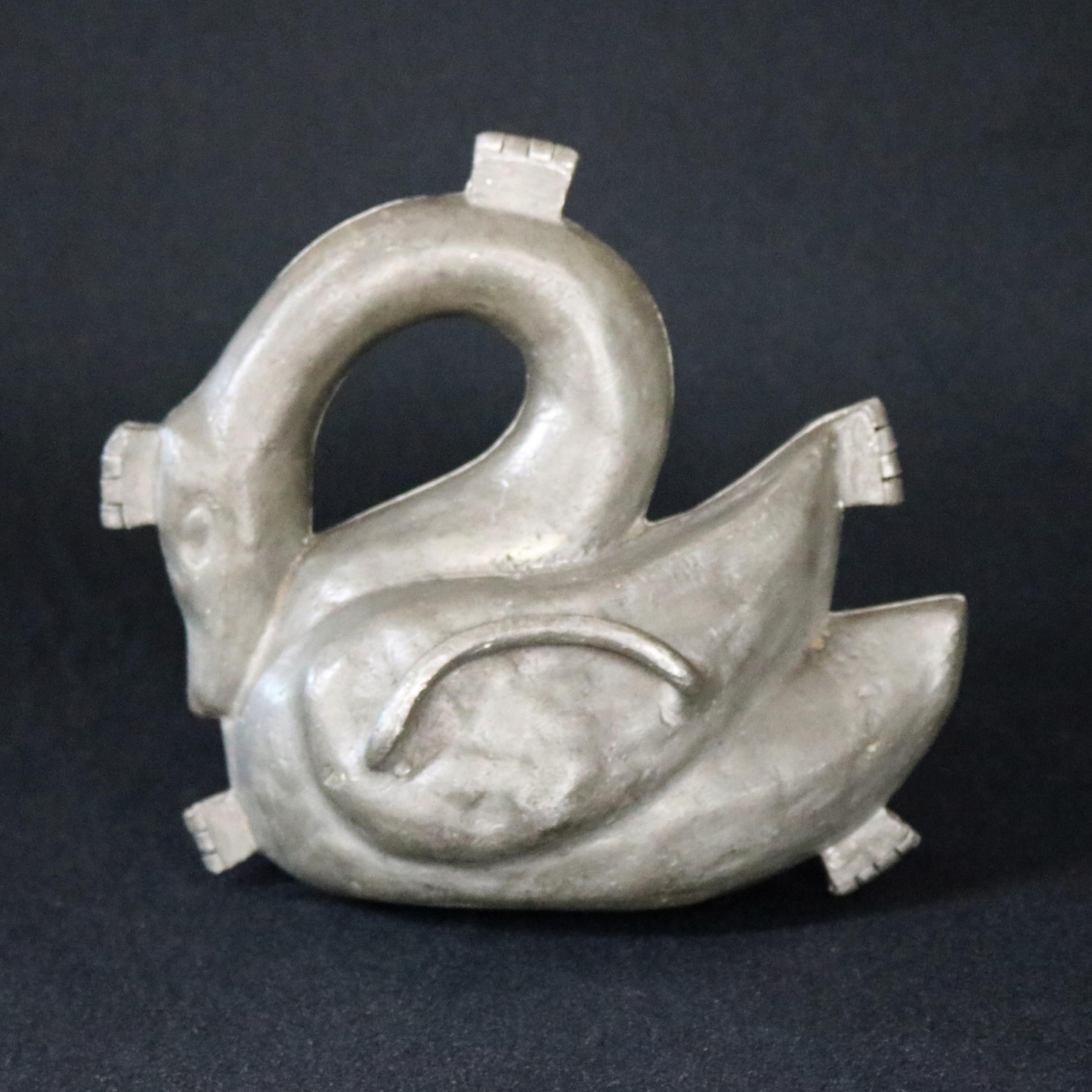 Antique & Rare Figural Lead 3-D Swan Sculptural Ice Cream Mold, 19th Century 2