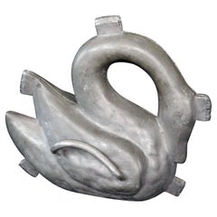 Antique & Rare Figural Lead 3-D Swan Sculptural Ice Cream Mold, 19th Century