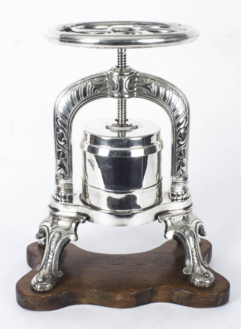 Antique Rare French Silver Plated Duck Press, 19th Century at 1stDibs